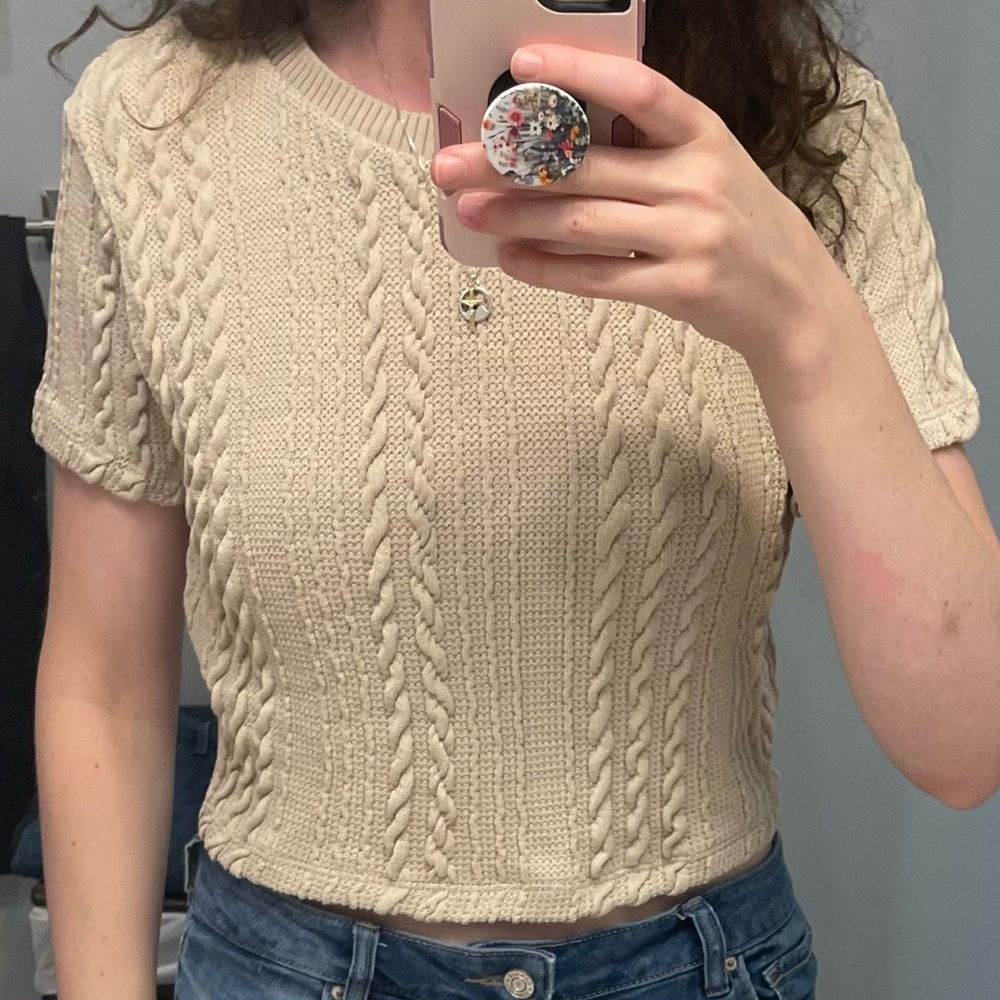 Zara Jacquard Crop Top